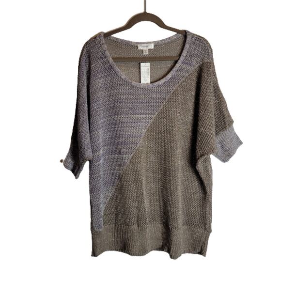 NWT Metallic Dolman Open Knit Plus Size 3X Beach Cover Sheer Women's Top #327 - Picture 1 of 10